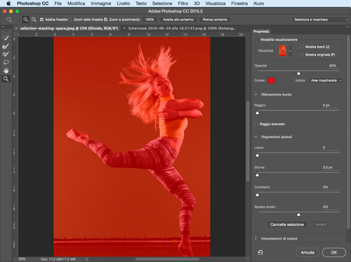 Area Seleziona e maschera Photoshop
