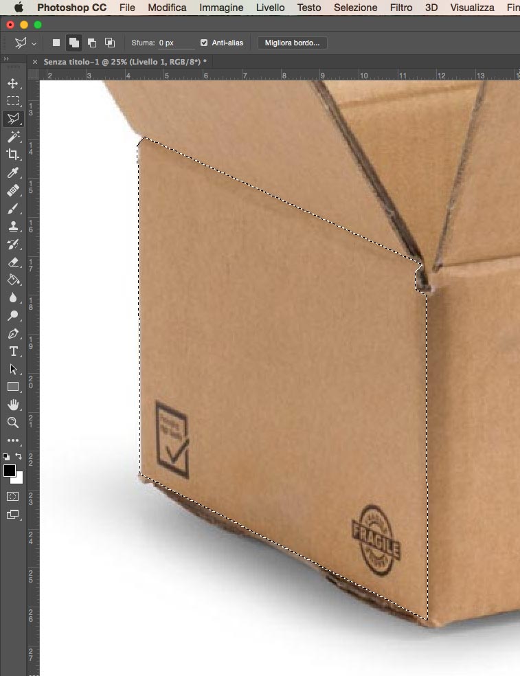 Esempio di selezione con Strumento Lazo Poligonale Selezione con Strumento Lazo Poligonale Photoshop
